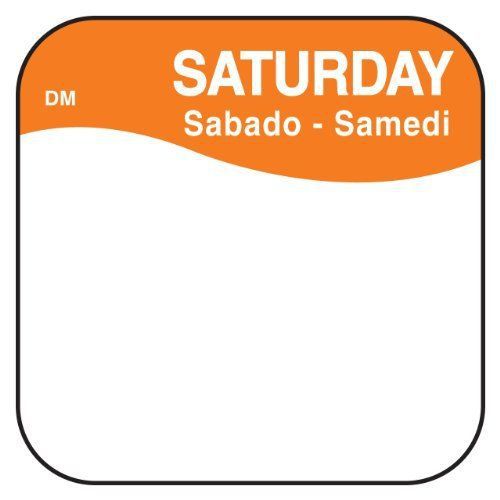Daymark 1100376 dissolvemark day of the week trilingual dissolvable label, for sale