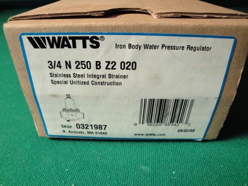 Watts 3/4&#039;&#039; water pressure regulator valve n250b z2 020 p.r.v. for sale