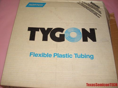 Norton tygon r-3603 lab flexible plastic tubing - 50ft 3/16&#034; id 9/16&#034; od 3/16&#034; w for sale