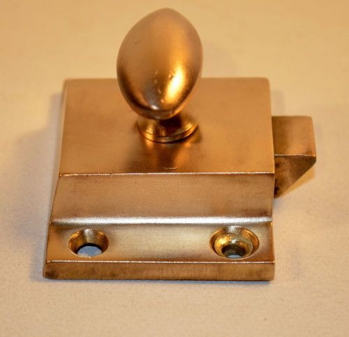 Antique Vintage Latch Lock Turn Knob Lock spring Solid Brass