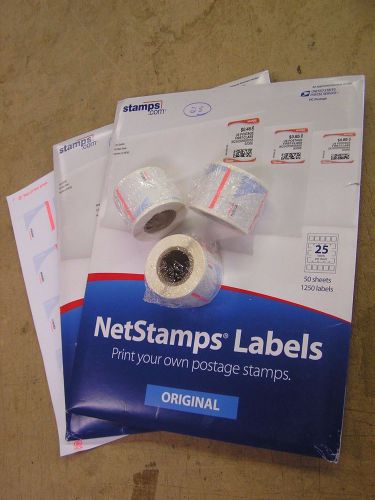 Stamps.com NetStamps New In Box Printable Postage label labels 75 sheets = 1875!