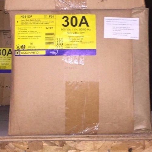 SQUARE D HU361DF 30A 600V 3P non-fusible disconnect switch 4X New in box