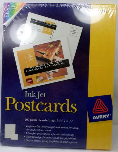 Avery 8387 Inkjet Printer Postcards, Perfed, 5-1/2&#034;x4-1/4&#034;, 200/BX, Matte White
