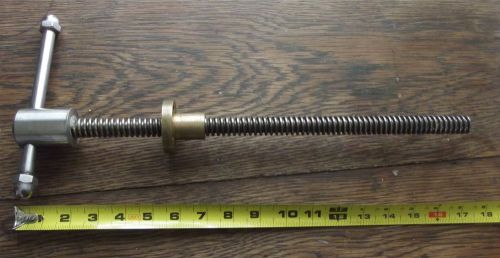 Stainless steel acme screw 3/4&#034; x 6, handle, and bronze threaded bushing for sale