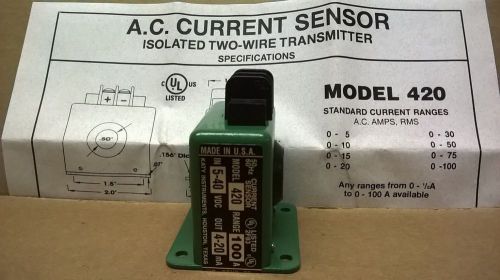 KIS Katy Instruments Sales (Riley Corp.) AC Current Sensor Model 420 (100 Amp)