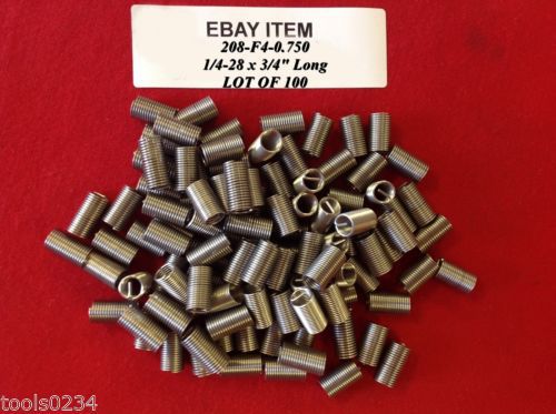 NOS Perma Coil Brand 208-F4-0.750 Screw Thread Insert 1/4-28 Lot of 100 USA MADE