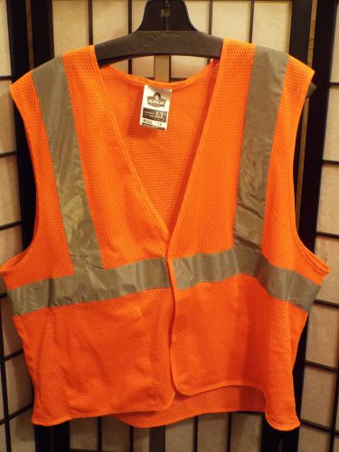 Men&#039;s Women&#039;s Glowear High Visibility Orange Gray Safety Vest 8210HL S/M
