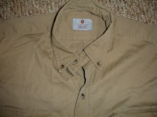 Mens Tyndale FR Fire Resistant Khaki Button Front Long Sleeve Shirt SZ M HRC 2