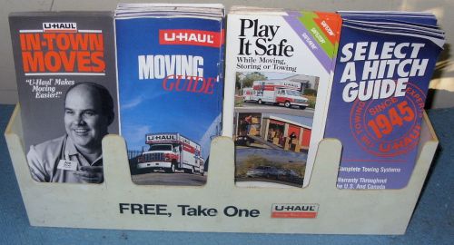 U haul 4 pockets brochure counter display holder with u haul literature from 80s for sale