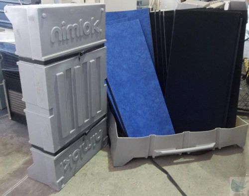 Lot of 2 Nimlok 6 Blue and Black Velcro Showcase Display Panels With Cases