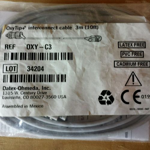 Datex-Ohmeda Oxy-Tip+ Interconnect Cable, 3M (10ft), REF OXY-C3