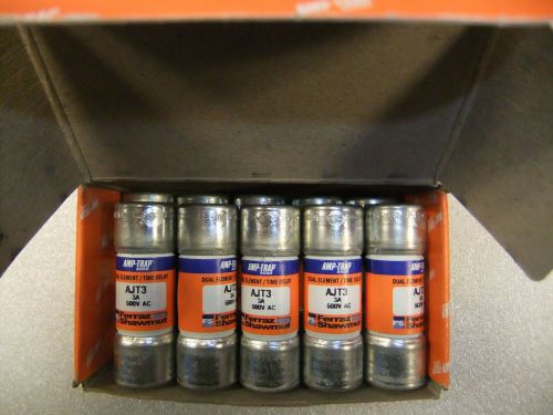 Box of 10 mersen amp-trap ajt3 fuses 3a for sale