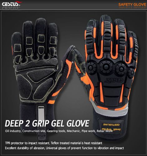 Industrial Safety Glove, Deep 2 Grip Gel (Size option : M, L, XL )