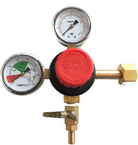 Taprite CO2 Beer Regulator, Double Gauge, Single 5/16 Check Valve Kegerator