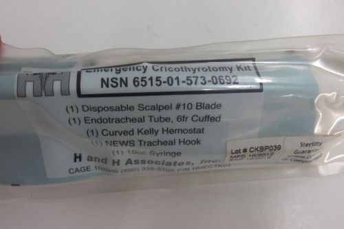 H and h associates inc emergency cricothyrotomy kit nsn 6515-01-573-0692 for sale