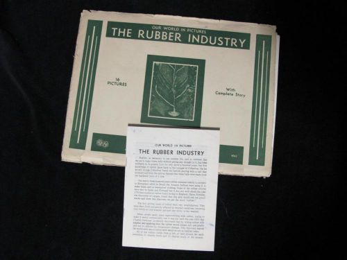 THE RUBBER INDUSTRY  1938 Ideal School Packet with Photos and Story - EDUCATION