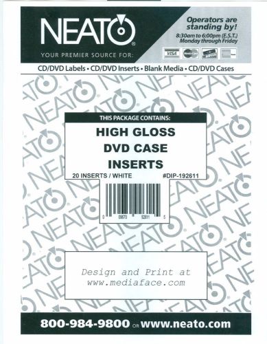 NEATO High Gloss DVD Case Inserts -20 Pack - DIP-192611