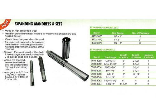 All 8pc new expanding mandrels set item #3902-3074 for sale