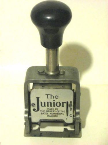 Vintage Bates Junior Numbering Stamper Mechanical Stamp in Original Box.