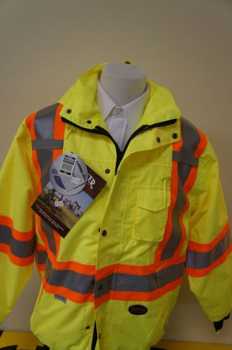 Pioneer hi-viz 100% waterproof 6-in-1 bomber jacket/parka-medium for sale