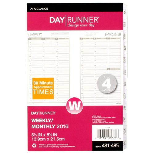Day Runner PRO Weekly Planner Refill 2016 for Planners 5.5 x 8.5 Inches Page ...