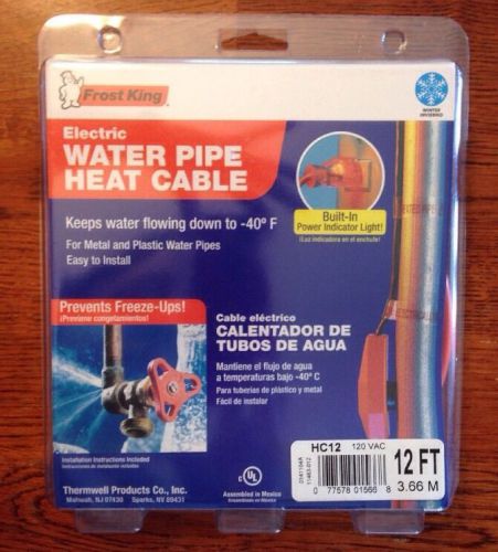 Frost King HC12 Cold Weather Water Pipe Heat Cable NEW, 12 Feet