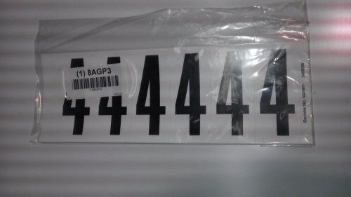 NUMBER LABEL, 4, WHITE 3&#034; H, PK 5 #34099W4 (M0979)