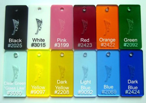 1 12&#034;x18&#034;x1/8&#034; colored acrylic sheet craft rigid plastic plexiglass supplies usa for sale
