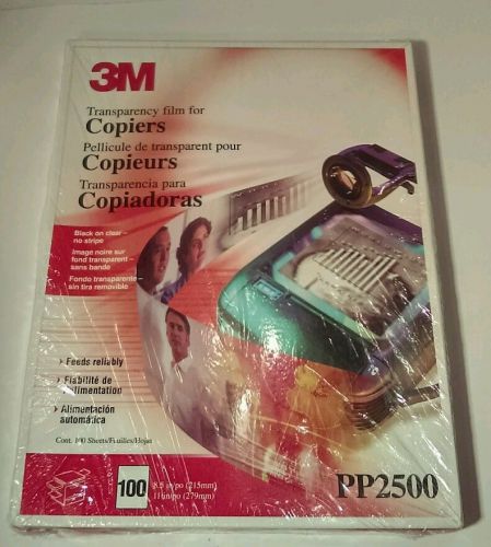 3M PP2500 Transparency Film for Copiers 100 Sheets 8 1/2 X 11 (NEW &amp; SEALED)