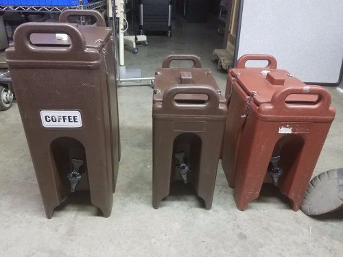 Lot of three (3) cambro insulated coffee - beverage dispensers model # 250 lcd for sale