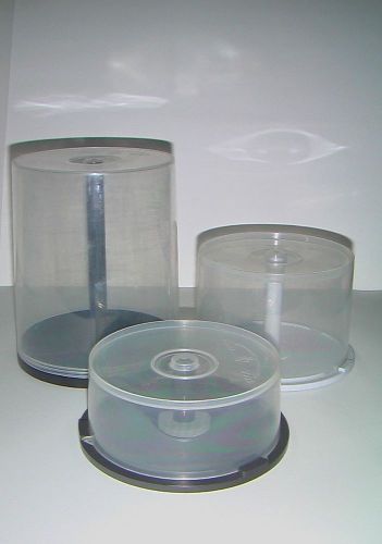 Lot of 3 plastic cake box spindles for 175 cd dvd rw disc storage
