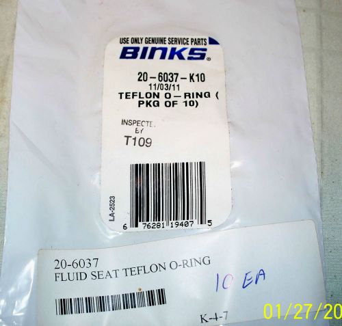 Binks paint sprayer spray gun fluid seat teflon o-ring kit 20-6037-k10  nos for sale