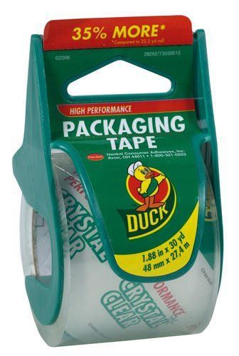 Duck Brand HD Clear High Performance Packaging Tape, 1.88-Inch x 30-Yard, Clear,