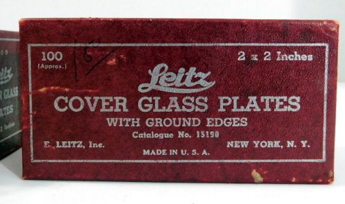 Vintage Leitz 2x2 Cover Glass Plates w/ Ground Edges in 3 Original Boxes