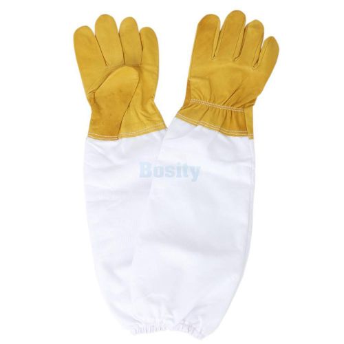 Beekeeping gloves sheepskin bee keeping equip w/ vented long sleeves size xl for sale