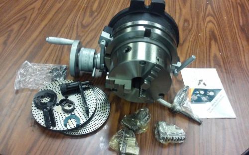 8&#034; PRECISION HORIZONTAL &amp; VERTICAL ROTARY TABLE w. 3jaw chuck &amp; index plates-new