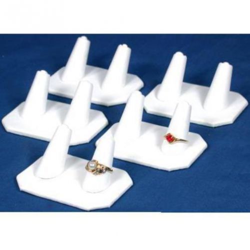 5 double ring display white faux leather jewelry for sale