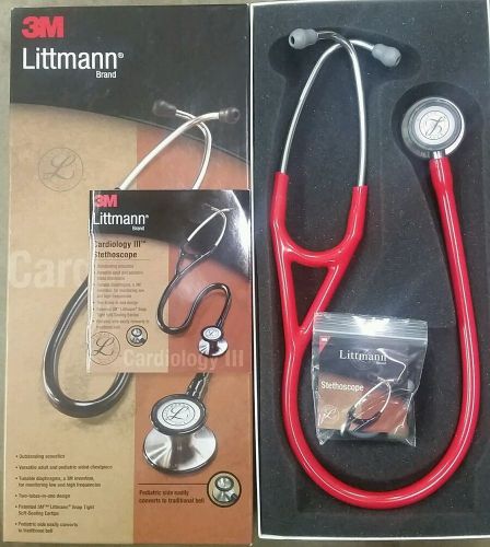 3m littmann cardiology iii stethoscope, red, 27 inch, 3135 for sale