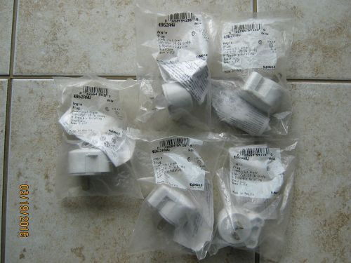 Lot of 5 Cooper Eagle Electric 8 Position Angle Plug 15A 125V 2P 2W 4862ANW Whit