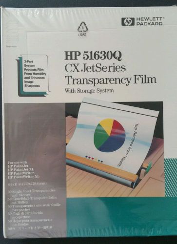 HP 51630Q CX JET SERIES TRANSPARENCY FILM W STORAGE SYSTEM 50 SHEETS NEW