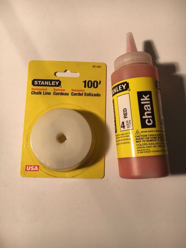 Stanley Replacement Chalk Line &amp; 4oz Red Chalk