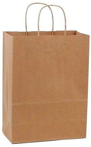 50 paper retail shopping bags kraft with rope handles 13x7x17 for sale
