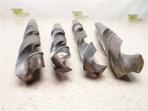 LOT OF 4 HSS 3MT TAPER SHANK DRILLS 13/16&#034; TO 1-1/16&#034; NATIONAL USA