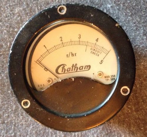 Chatham r/hr Model 350 TP 309 CD Civil Defense Geiger Counter Panel Meter