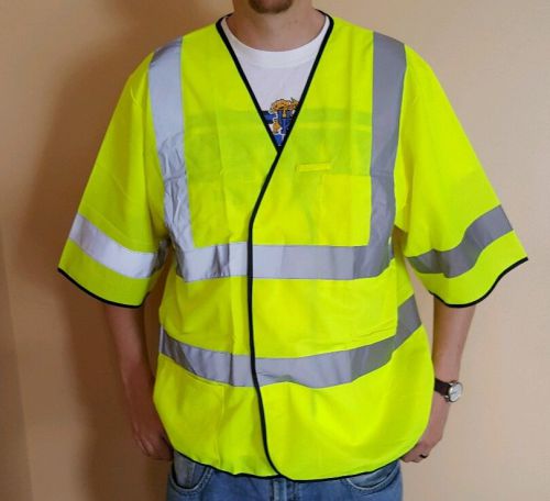 Neese Yellow High Visibility Safety Shirt Vest Grey Reflective Strips L/XL