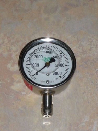 Rix glycerin filled 0-6000 psi pressure gauge for sale