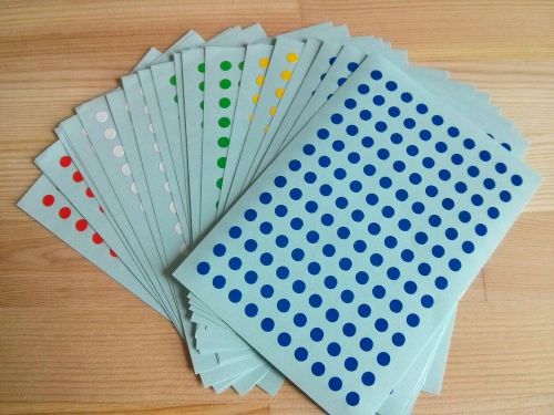 2400 Assorted Round Self Adhesive Labels Stickers Circle Dots Colors 8mm