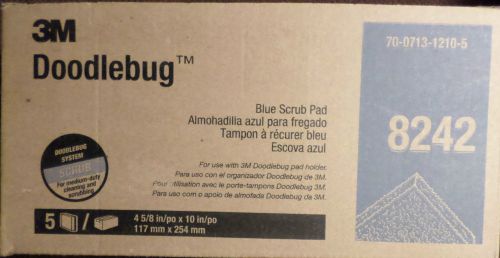 3m doodlebug scrub pad 8242 blue, 4.625&#034; x 10&#034;  box of 5 for sale