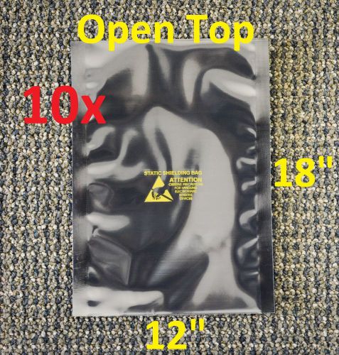 10 ESD Anti-Static Shielding Bags, 12&#034;x18&#034;in (Inner Diameter),Open-Top, 3.1mil