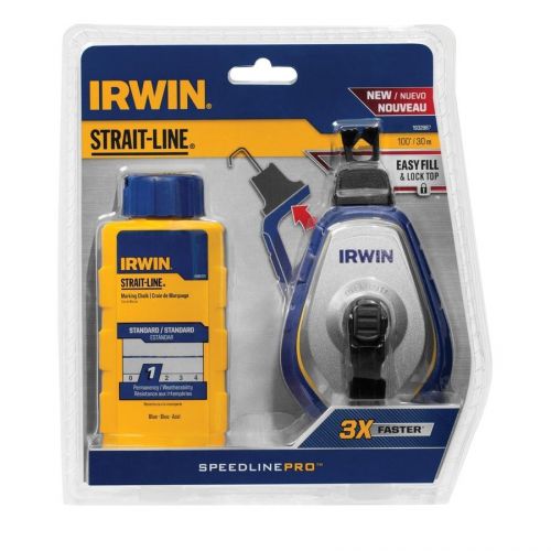 Irwin strait-line 100&#039; speed line blue chalk refill &amp; reel layout snap carpenter for sale